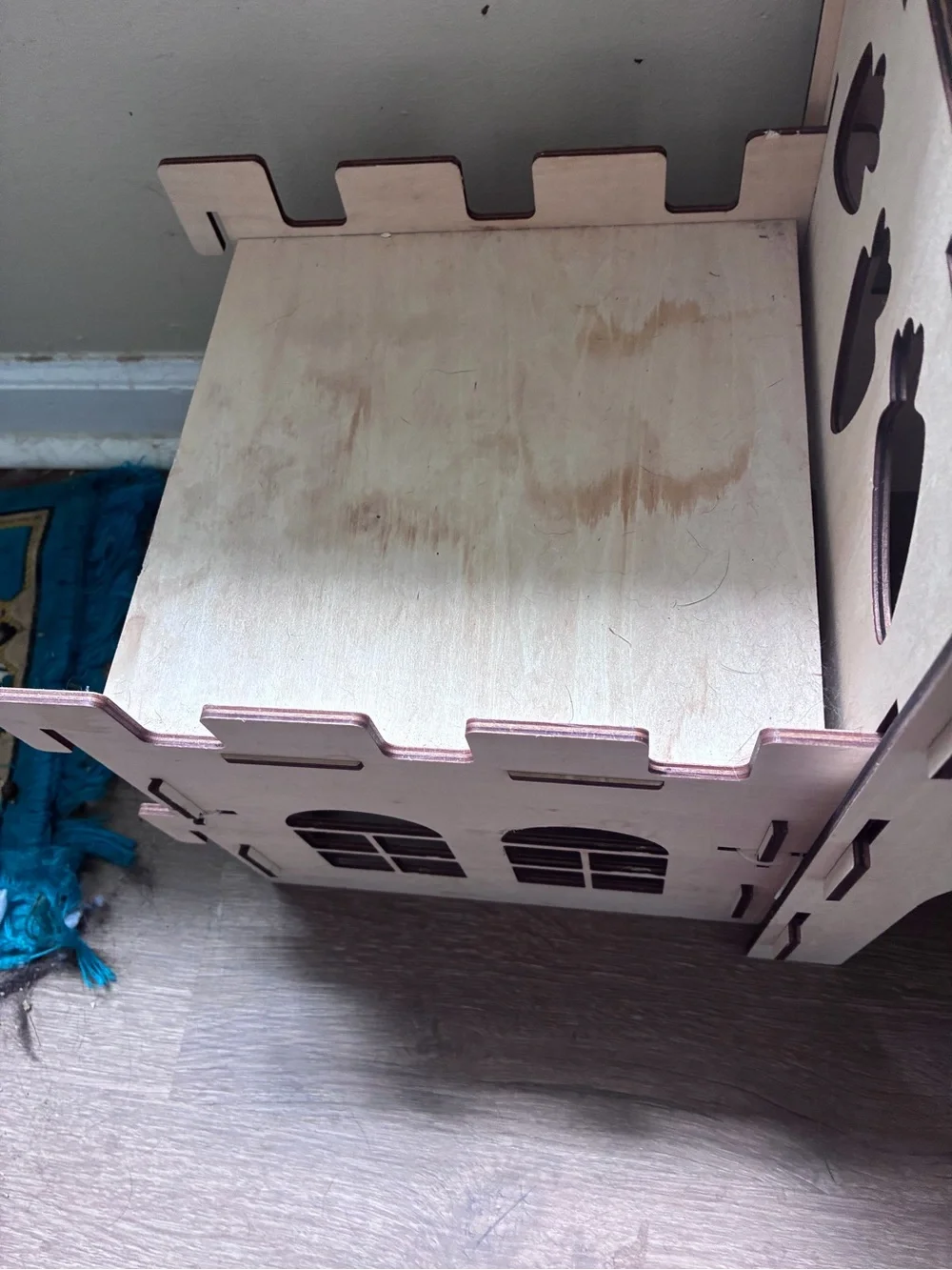 Large Rabbit Castle & Chew Toys - Set of Wooden Rabbit Hideout